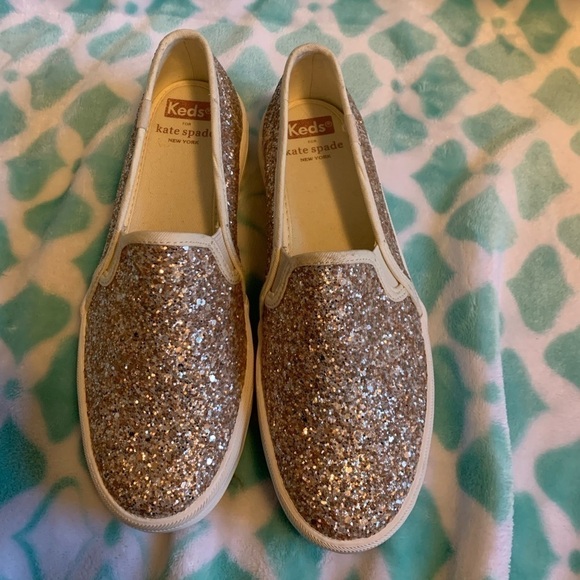Keds x Kate Spade gold double decker slip ons 6 - Picture 1 of 4